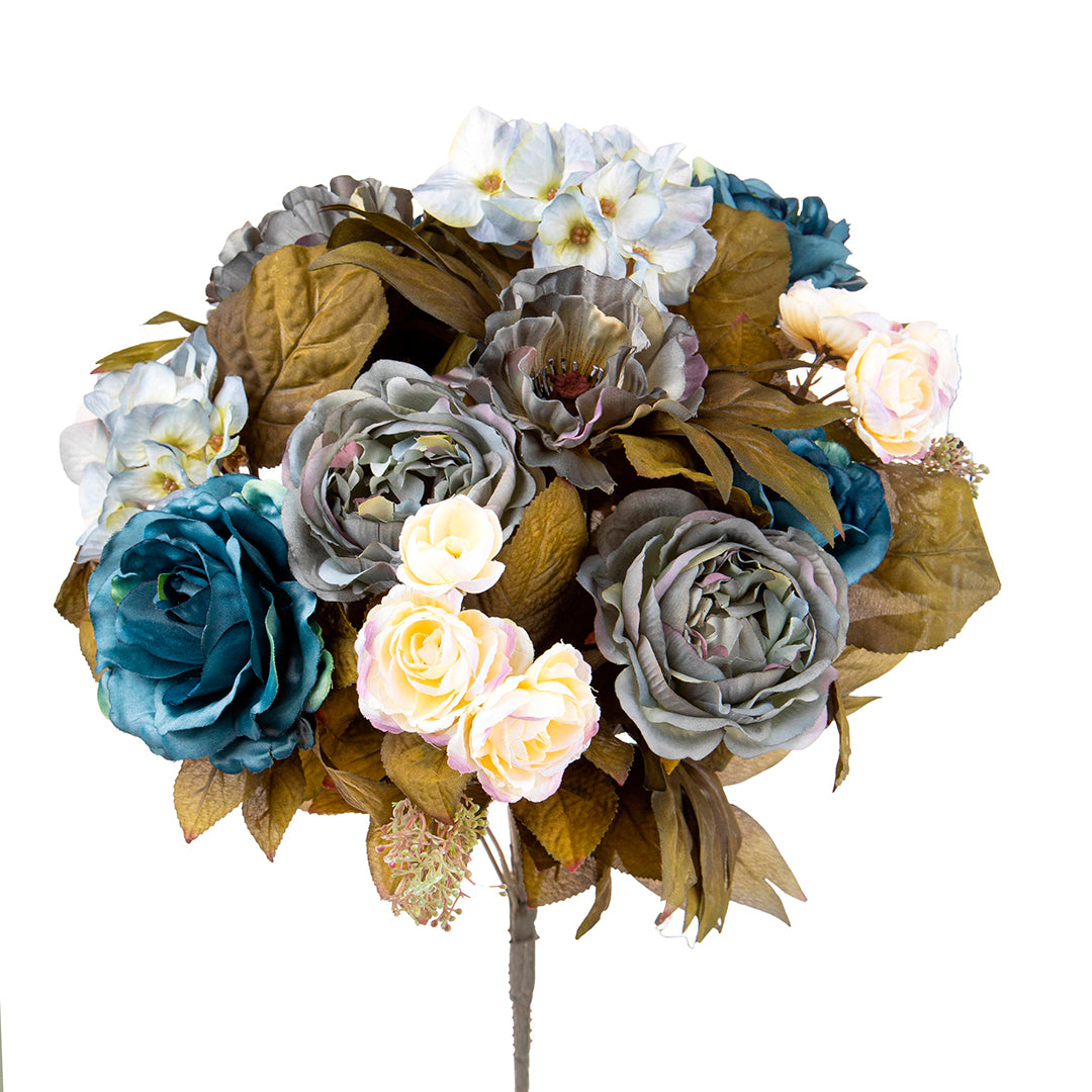 Bouquet artificiale rose ortensie • 34 cm