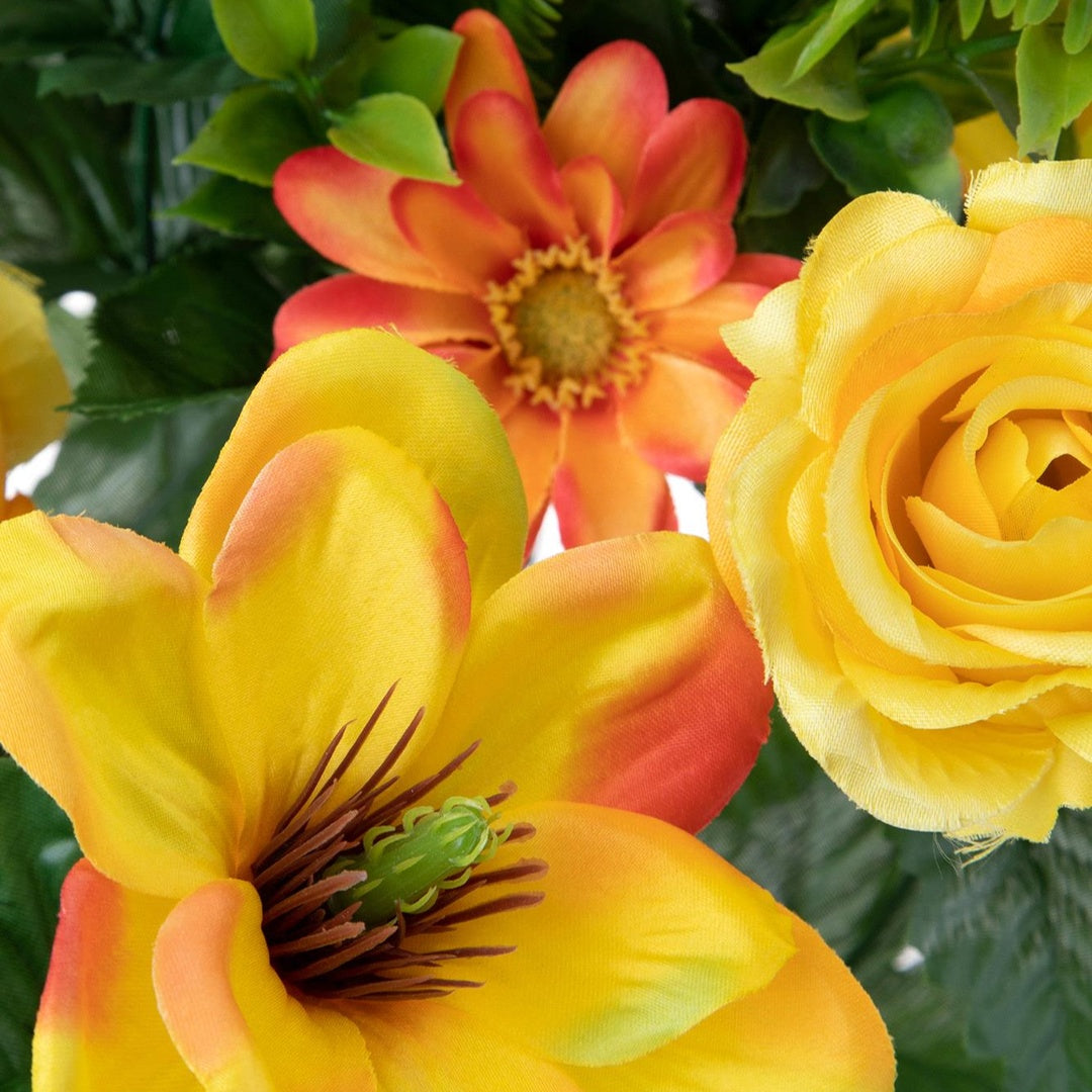 Bouquet artificiale rose e magnolia per 18 fiori • 60 cm