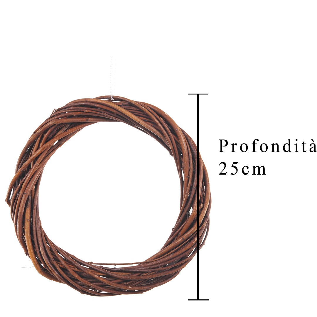 Coroncina naturale di rattan • 25 cm