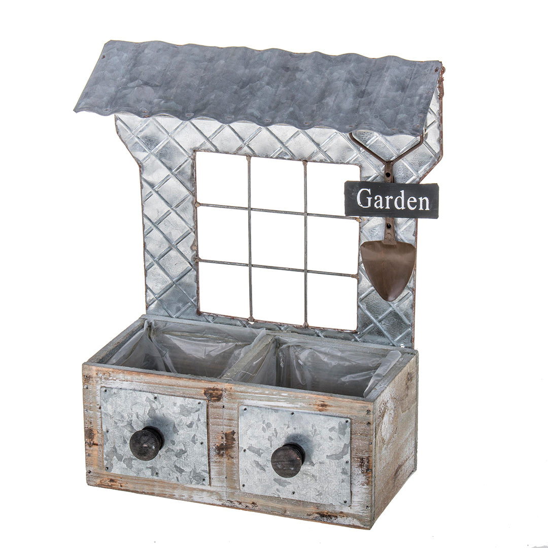 Cassetta legno metallo tetto • 32 cm