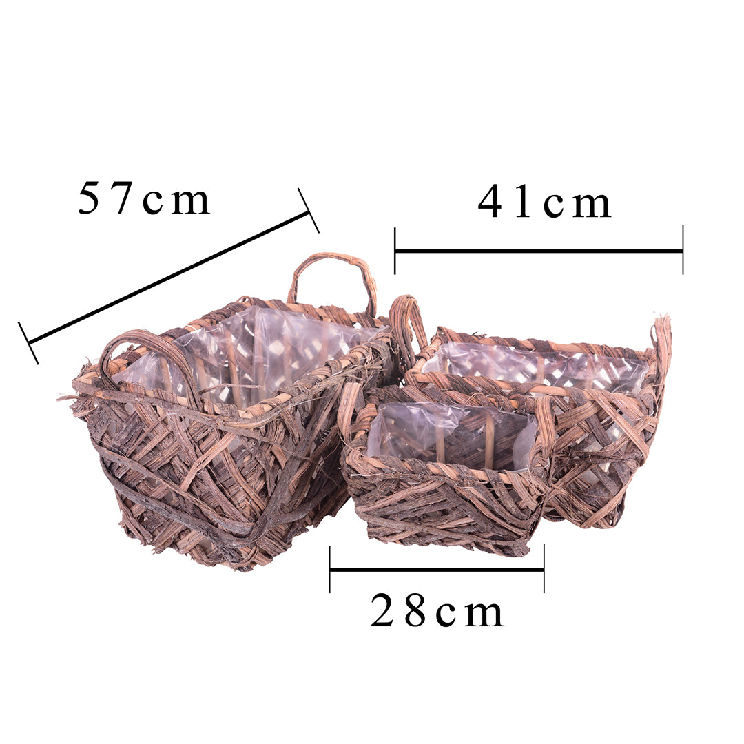 Set di 3 cesti rettangolari • 34 cm