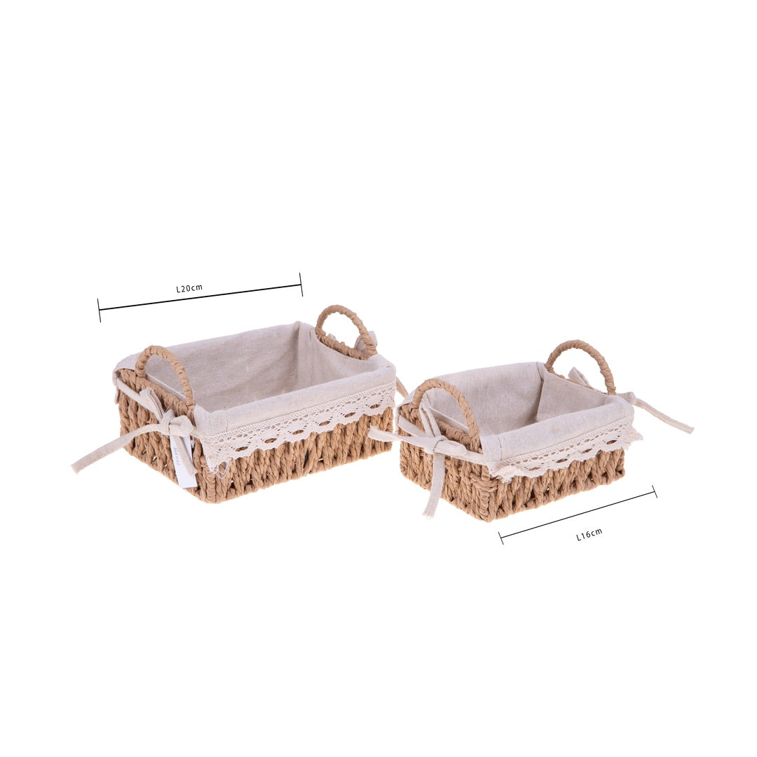 Set da 2 cassetta con trina • 8 cm