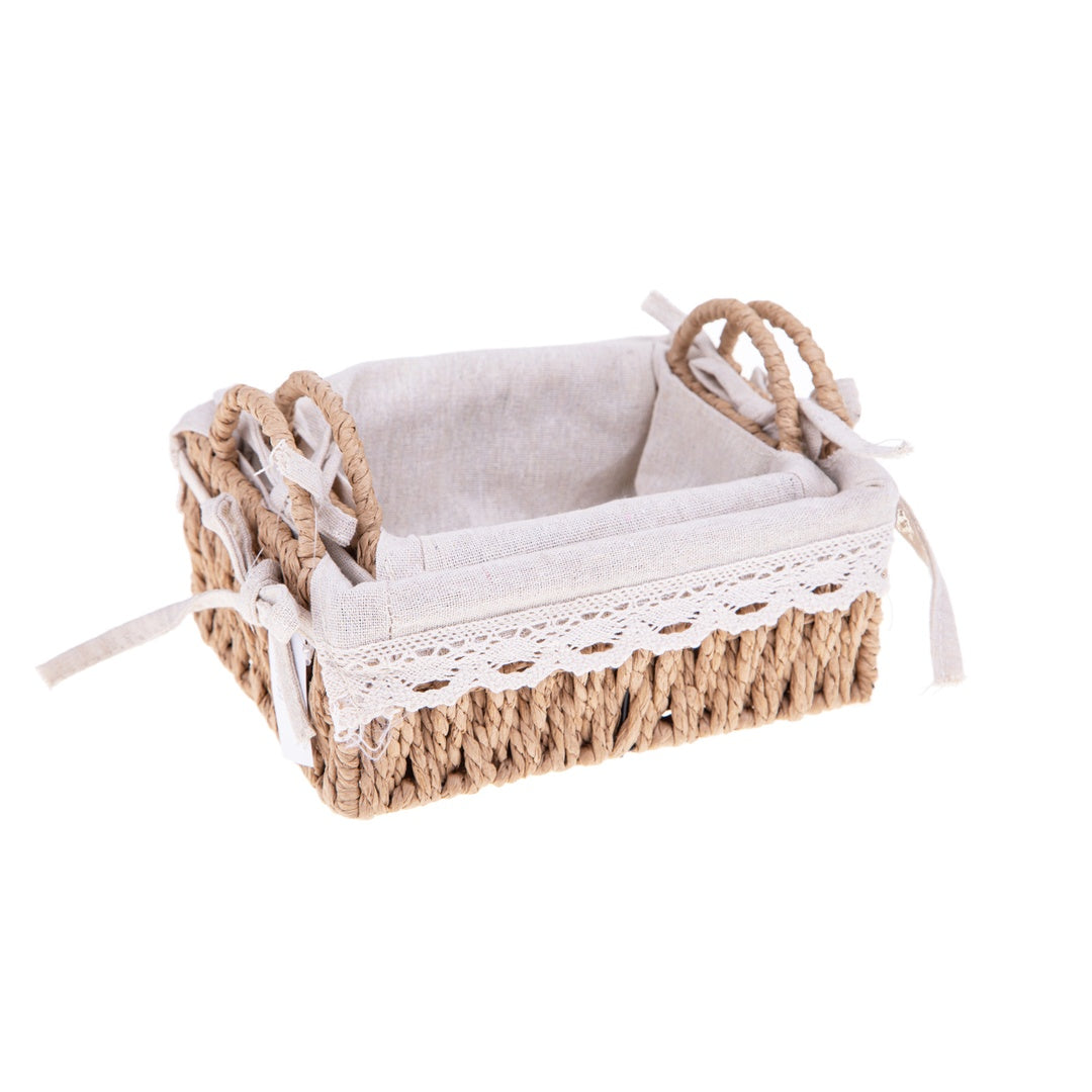 Set da 2 cassetta con trina • 8 cm