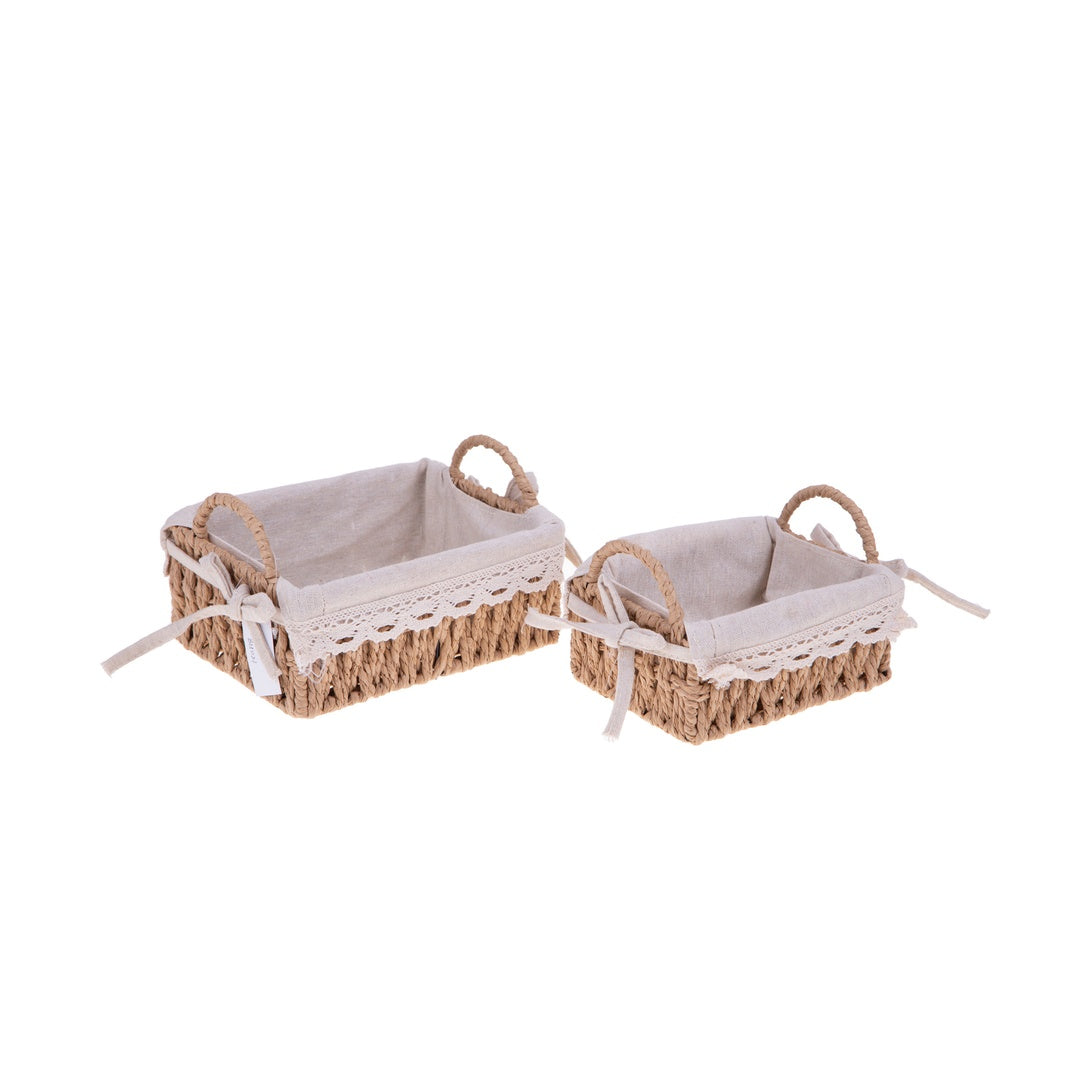 Set da 2 cassetta con trina • 8 cm