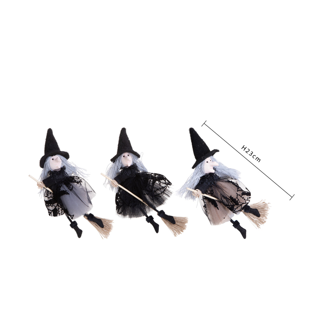 3 befane con scopa • H 25 cm