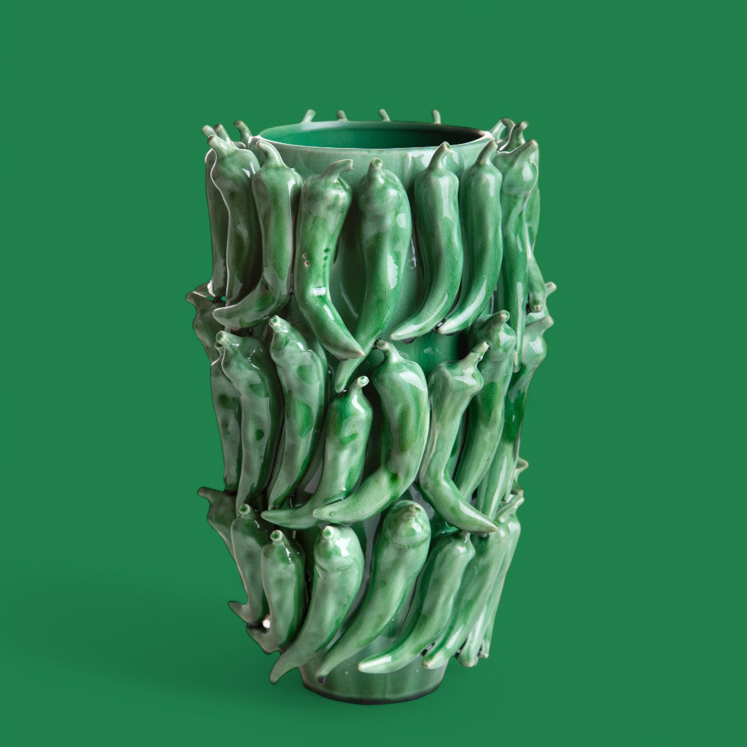 Vaso ceramica Vaso con Peperoncini • 39 cm