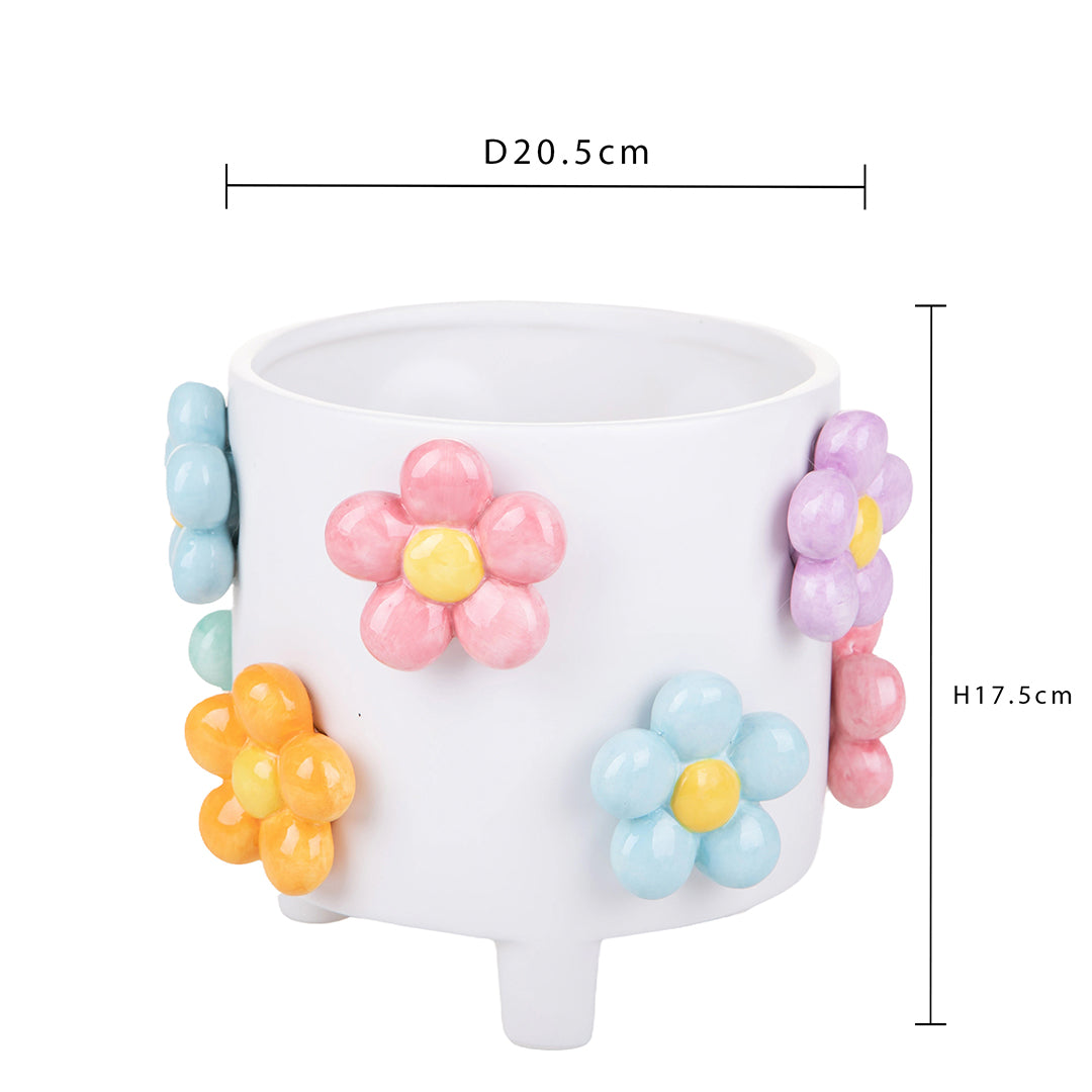 Vaso con fiori in rilievo • 17 cm