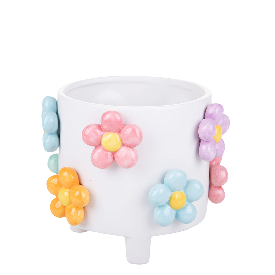 Vaso con fiori in rilievo • 17 cm