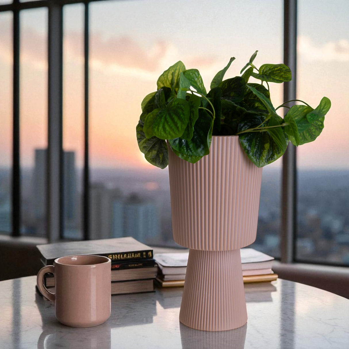 2 Pezzi • Vaso con base • 29,5 cm