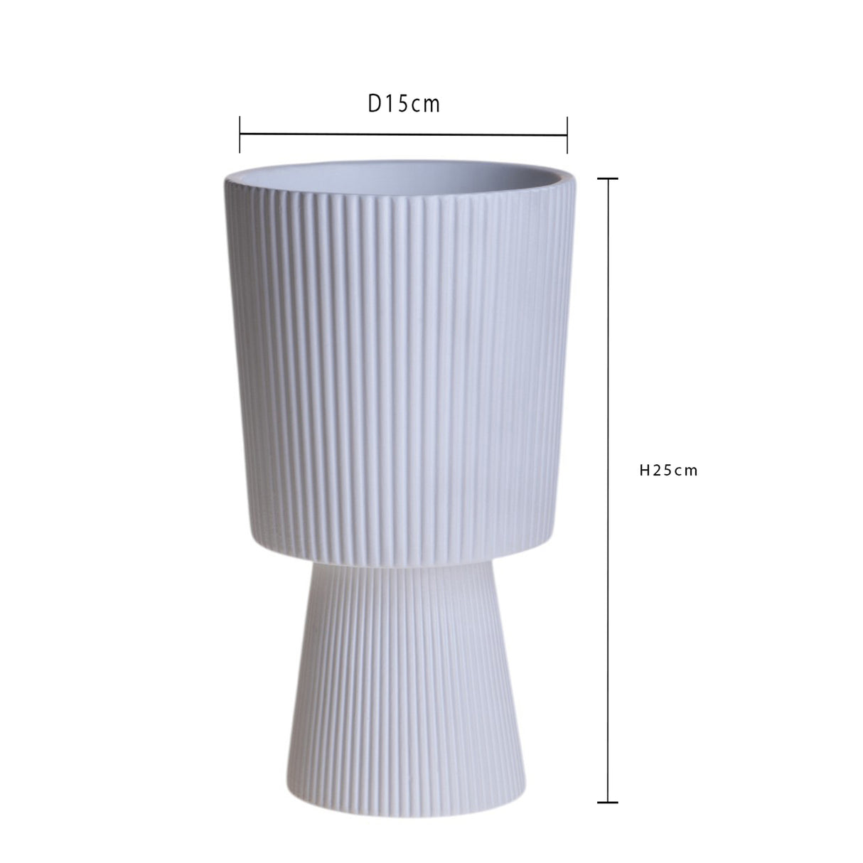 2 Pezzi • Vaso con base • 25 cm