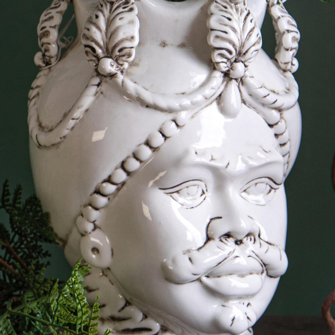 Vaso testa di moro uomo • 24,5 cm
