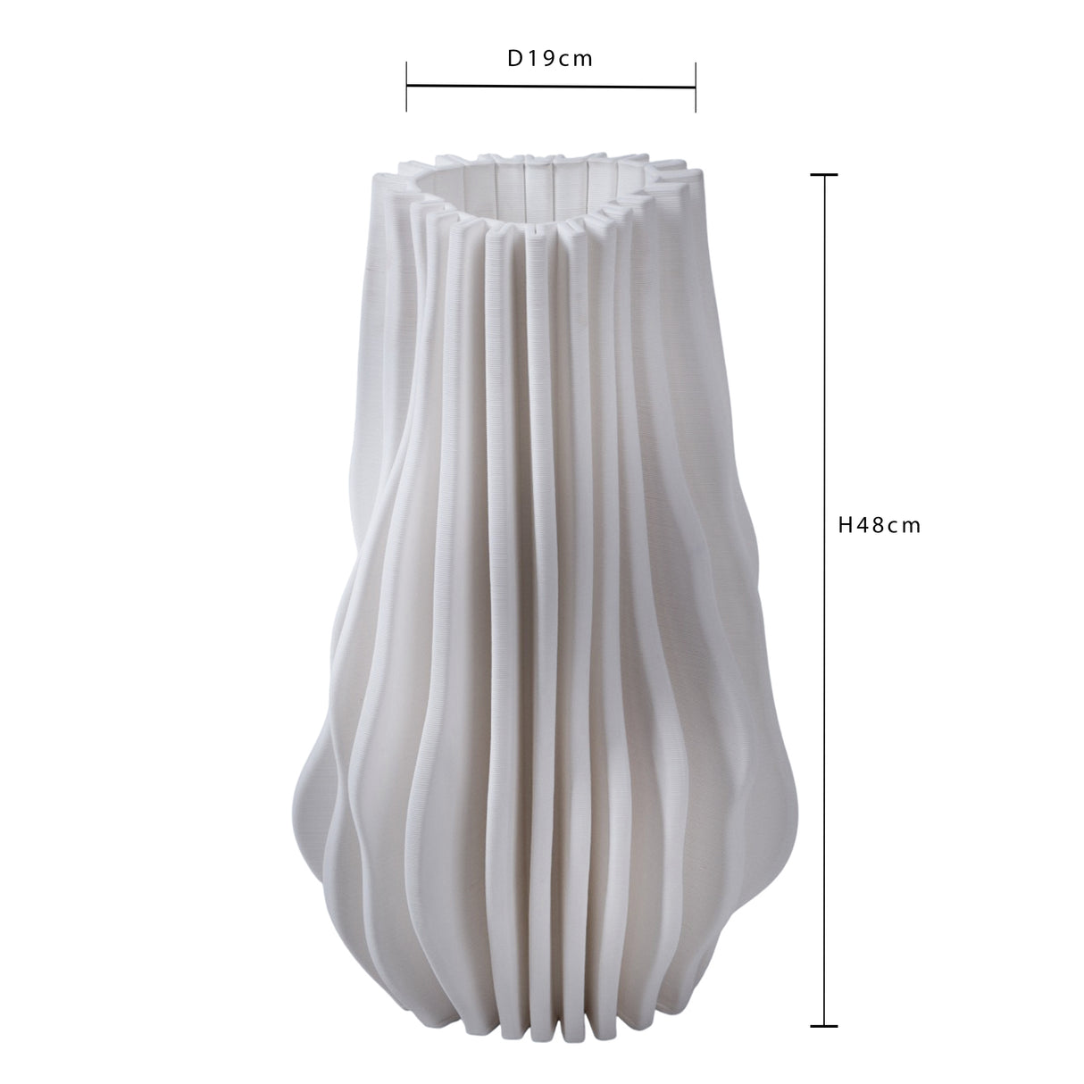 Vaso con righe in rilievo • 48 cm