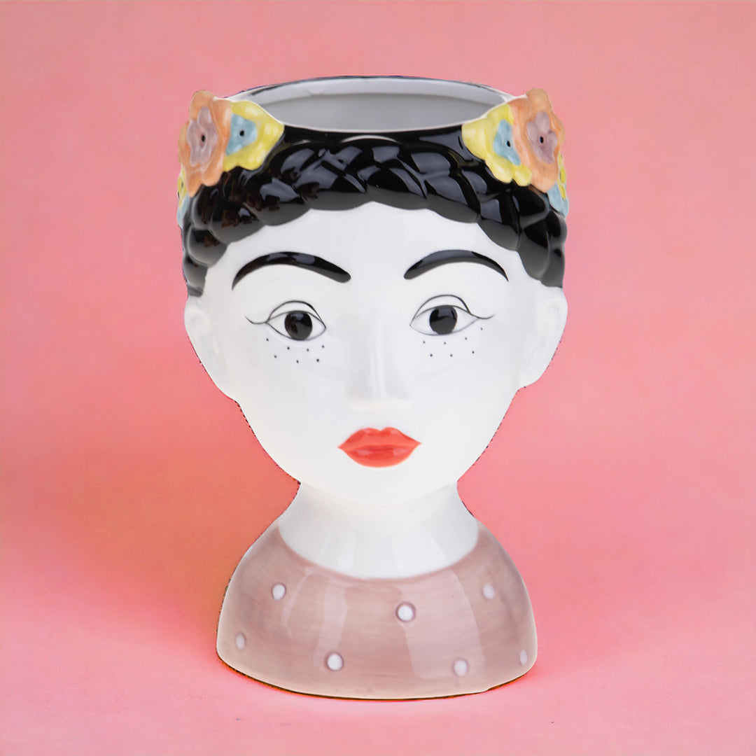 Vaso donna con fiori • 24 cm