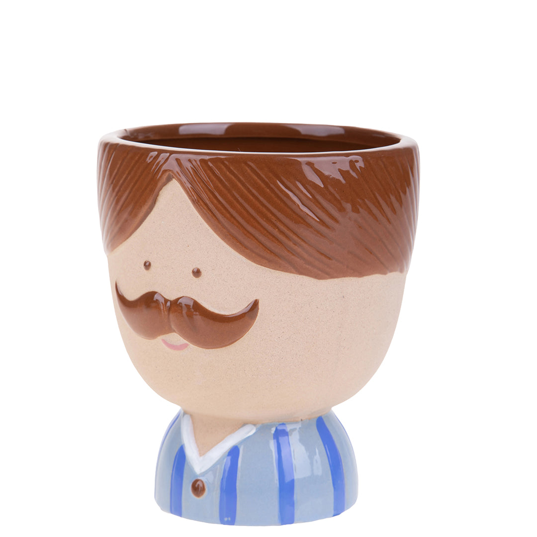 Vaso testa con baffi • 14 cm