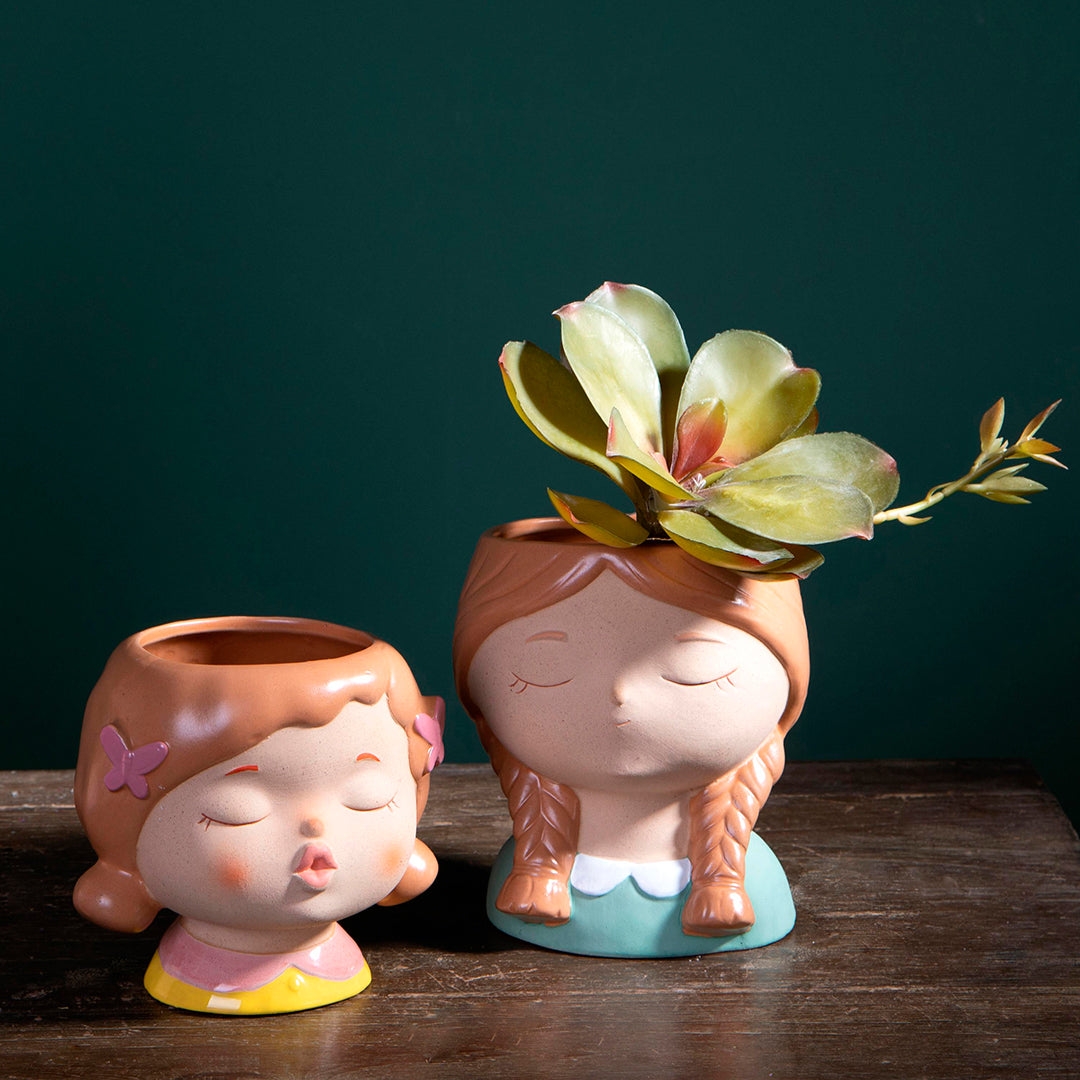 Vaso testa donna • 16 cm