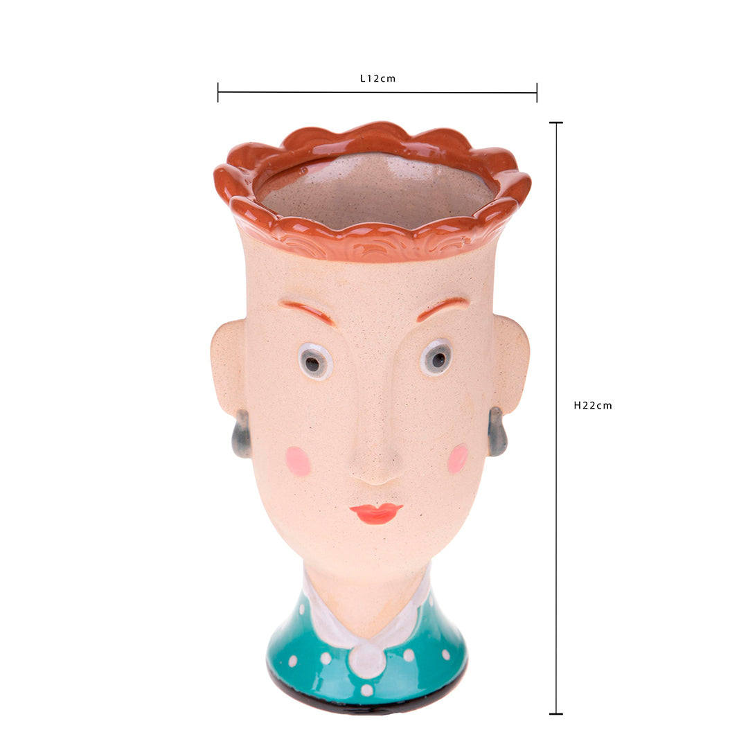 Vaso testa donna • 22 cm