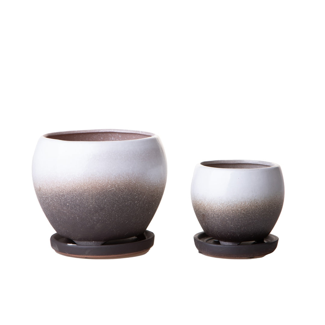 Set 2 cachepot bicolore • 14 cm