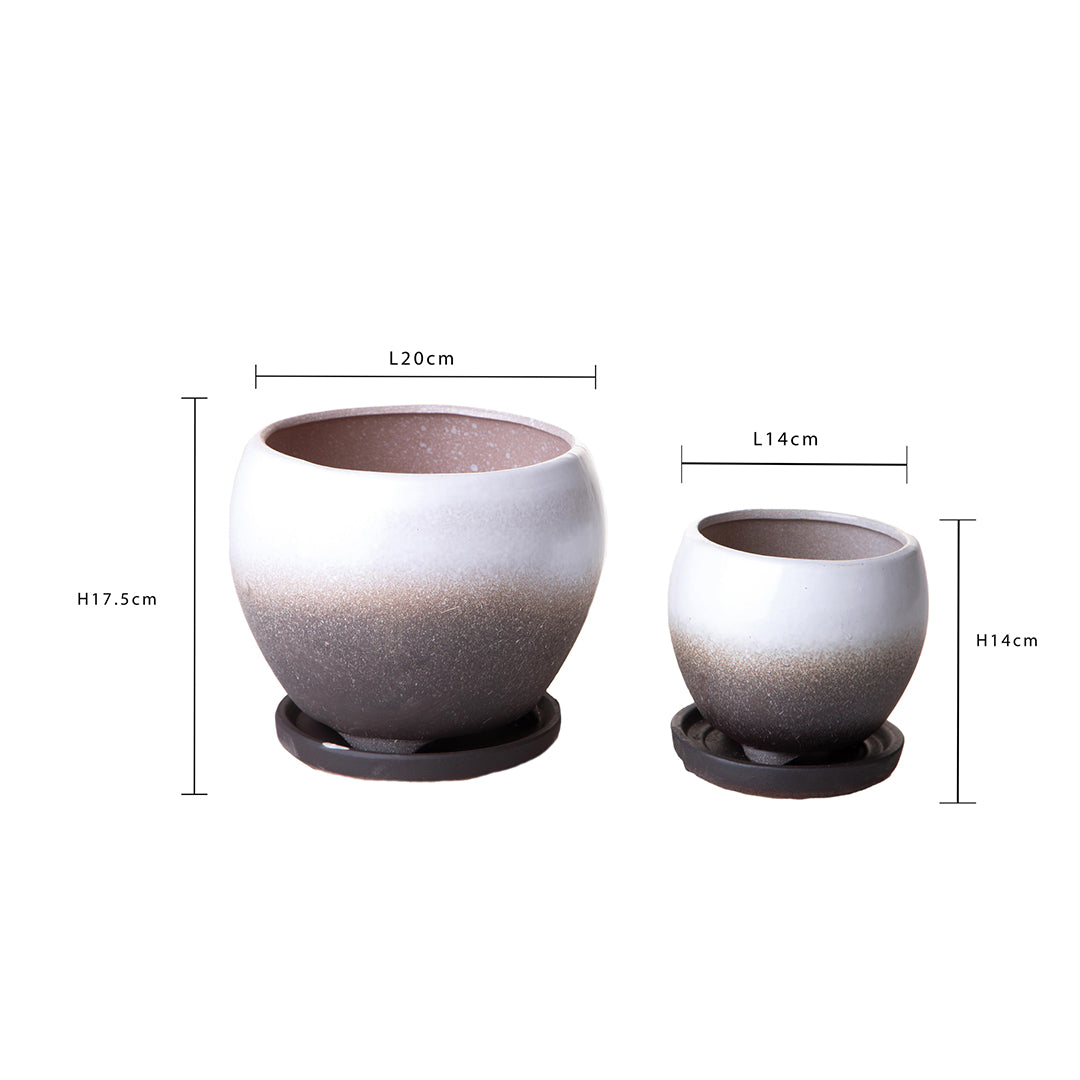 Set 2 cachepot bicolore • 14 cm