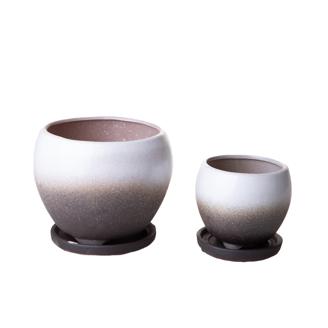 Set 2 cachepot bicolore • 14 cm