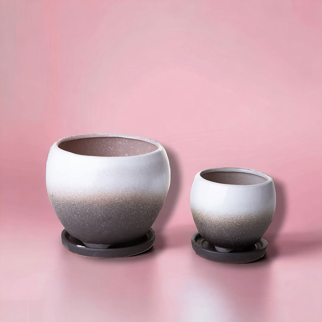 Set 2 cachepot bicolore • 14 cm