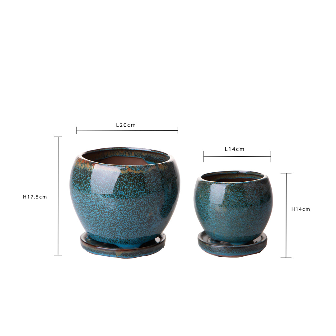 Set 2 cachepot bicolore • 14 cm