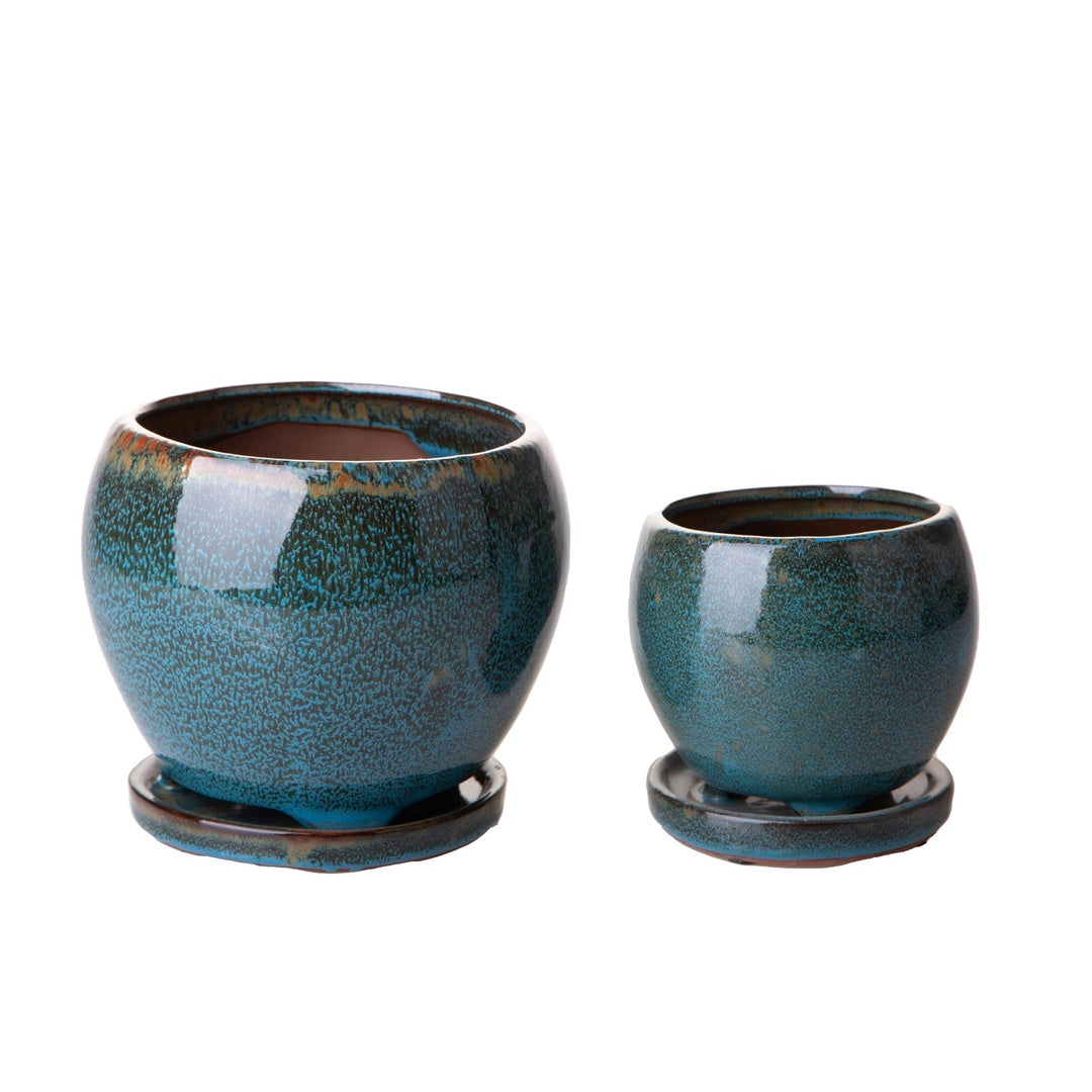 Set 2 cachepot bicolore • 14 cm