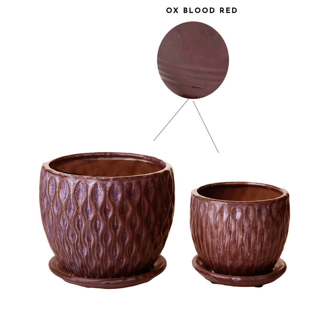 Set 2 vasi D19/14 cachepot damascato • 16,5 cm