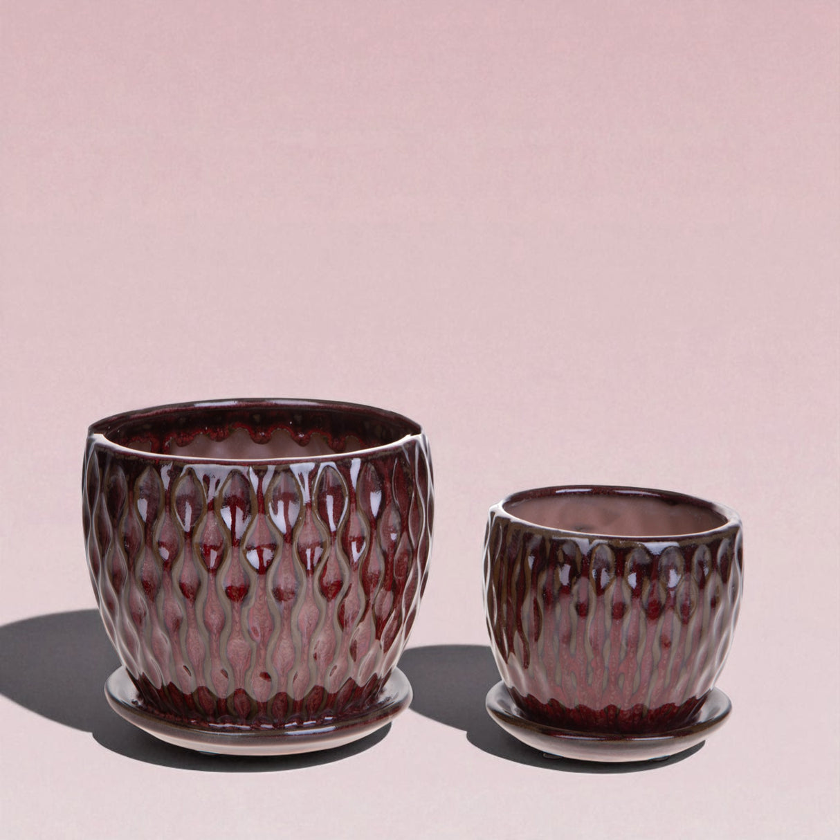 Set 2 vasi D19/14 cachepot damascato • 16,5 cm