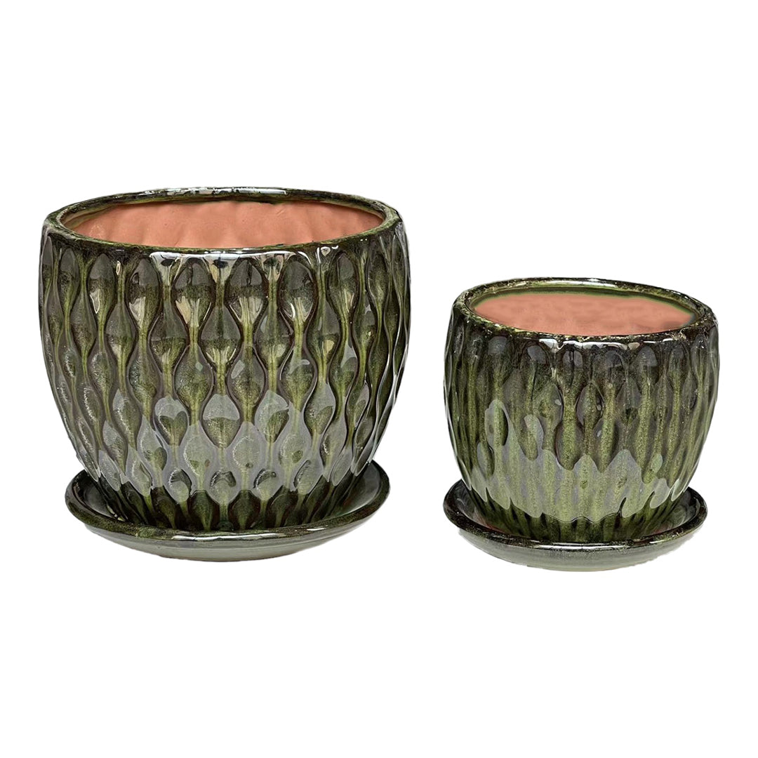 Vaso ceramica Cachepot damascato • 16,5 cm