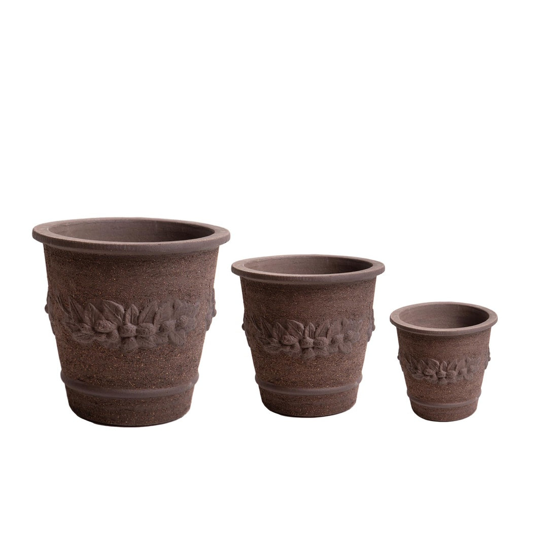 Set e 3 cachepot festonato • D.50/39/31 cm