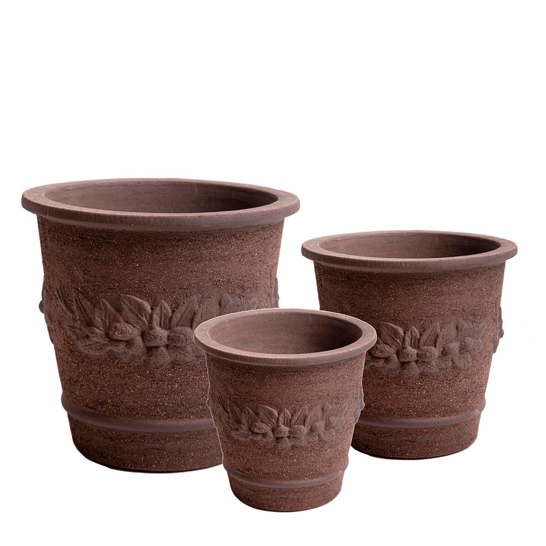 Set e 3 cachepot festonato • D.50/39/31 cm
