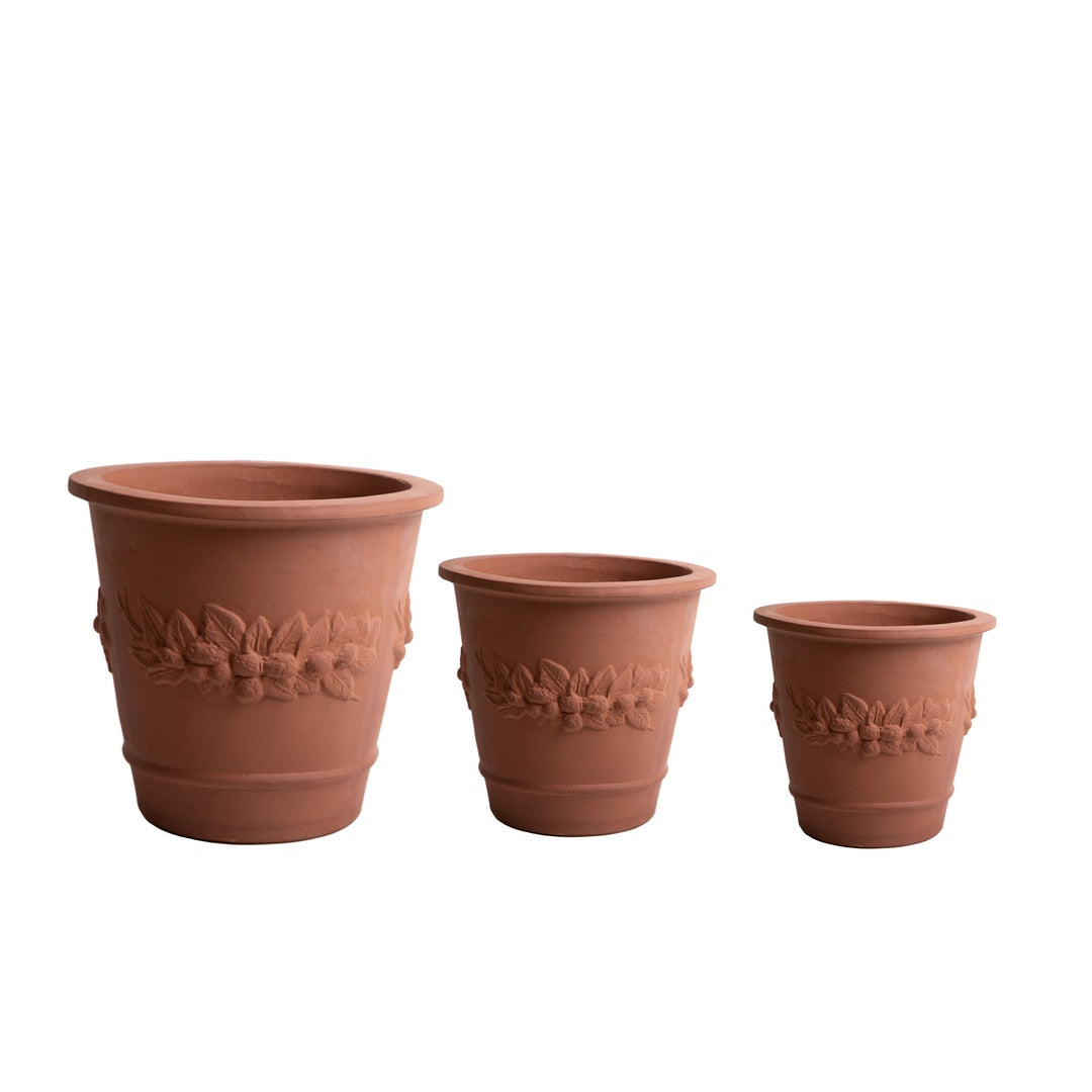 Set e 3 cachepot festonato • D.50/39/31 cm