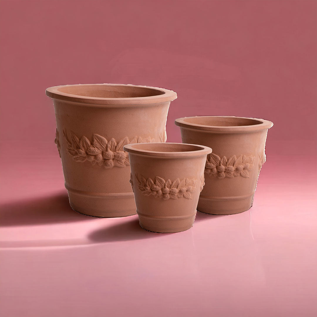 Set e 3 cachepot festonato • D.50/39/31 cm