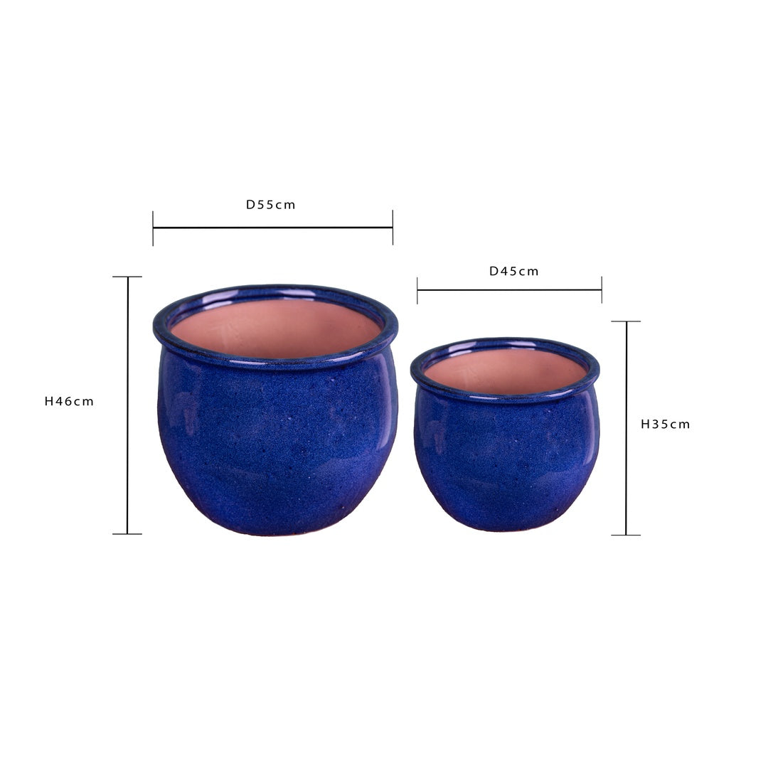 Set 2 cachepot con bordo • 44 cm