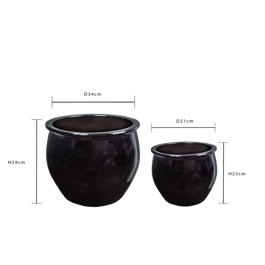 Set 2 cachepot con bordo • D.34/23 CM cm