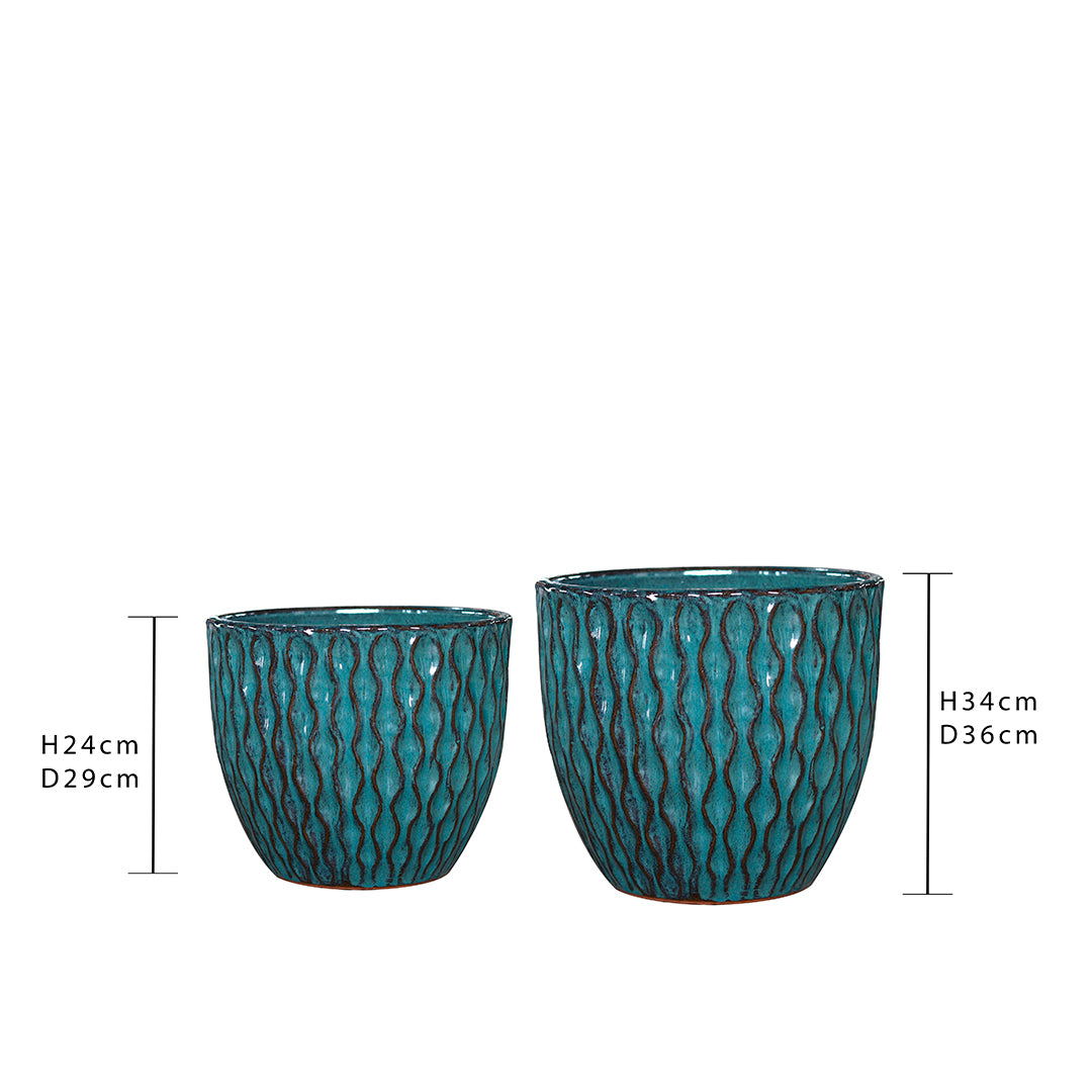 Vaso ceramica Set di 2 Vasi Riga • 36X34-29X26 cm