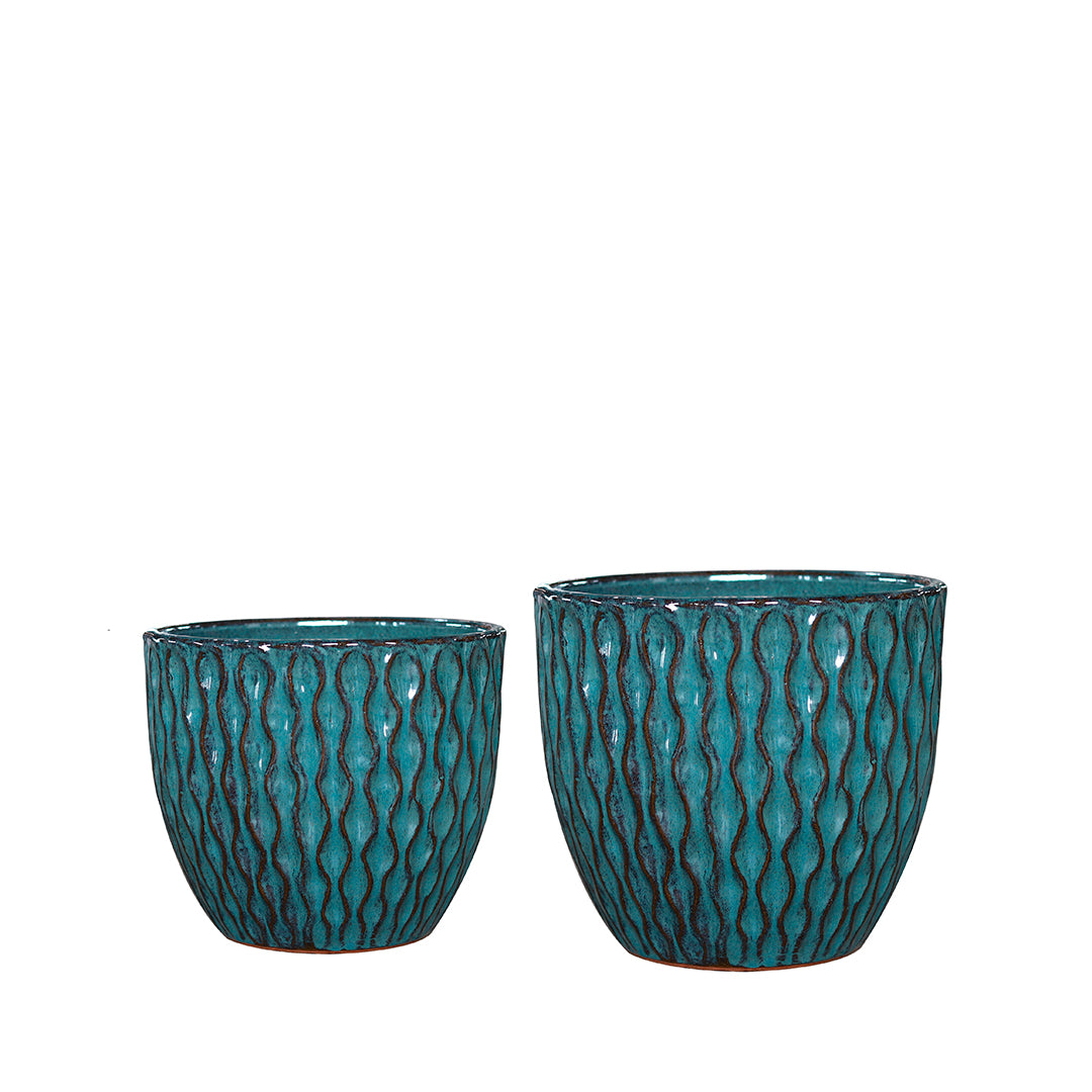 Vaso ceramica Set di 2 Vasi Riga • 36X34-29X26 cm