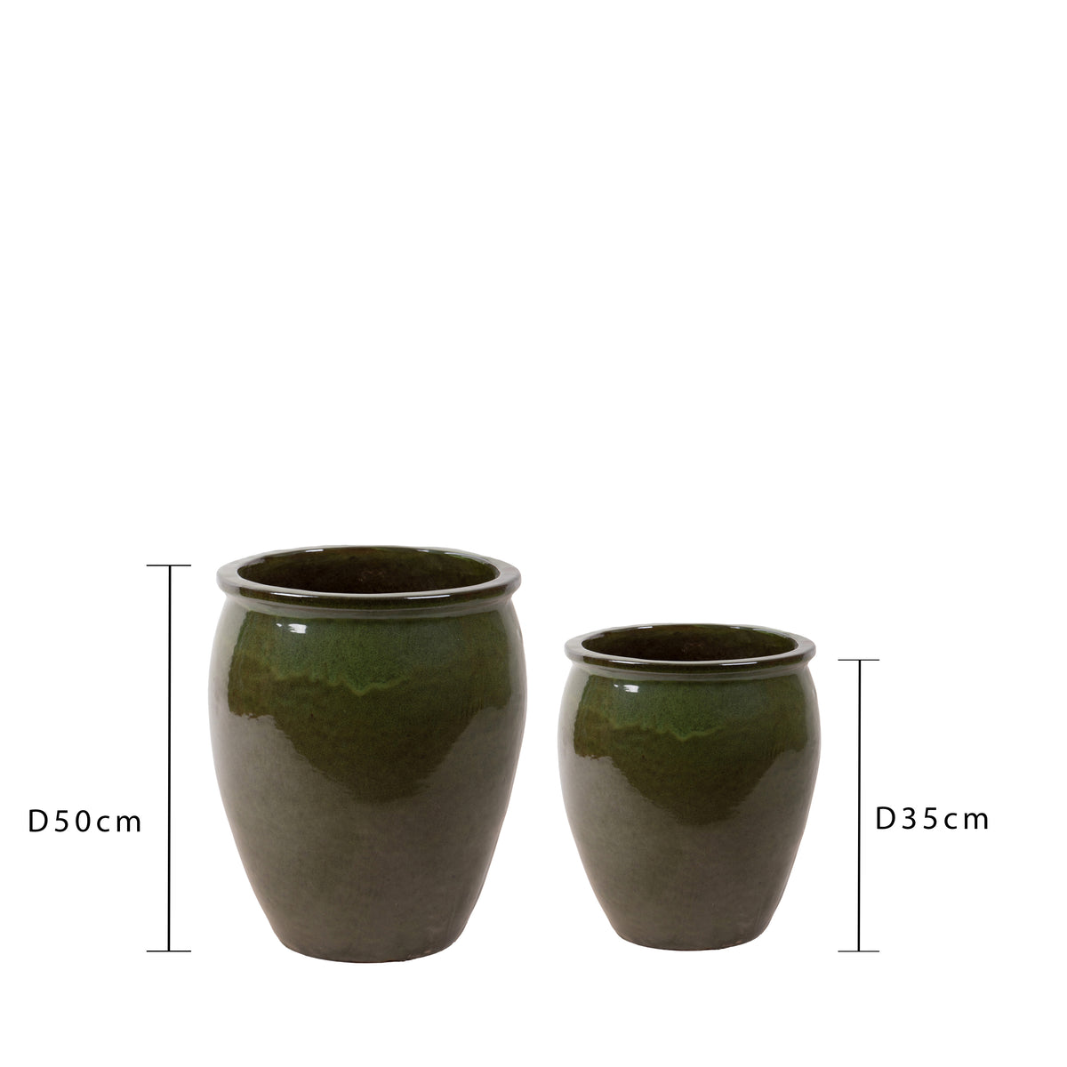 Vaso ceramica Set di 2 Vasi Bombato • D.50-35XH68-55cm