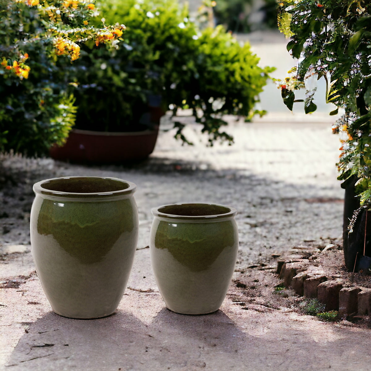 Vaso ceramica Set di 2 Vasi Bombato • D.50-35XH68-55cm