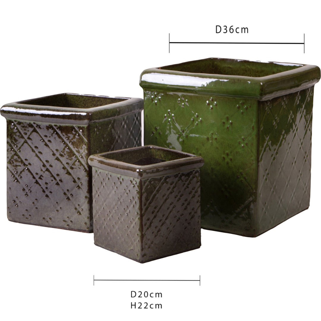 Set di 3 Vasi Cubo • 20 cm
