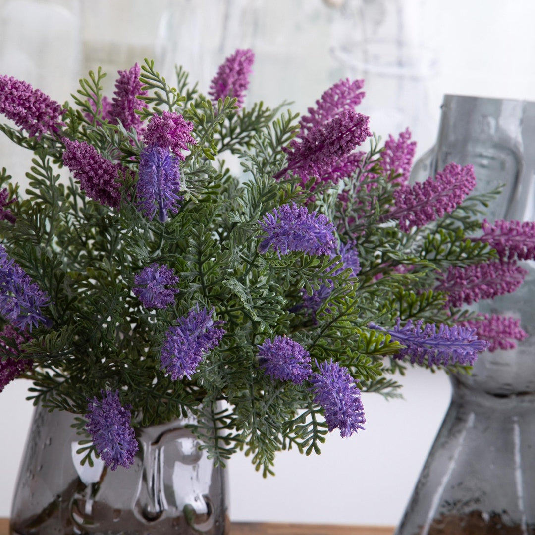 4 Pezzi • Bouquet artificiale erica di monte per 5 fiori • 37 cm