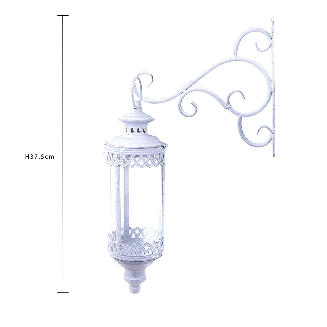 Lanterna in metallo da parete con vetro • 37,5 cm