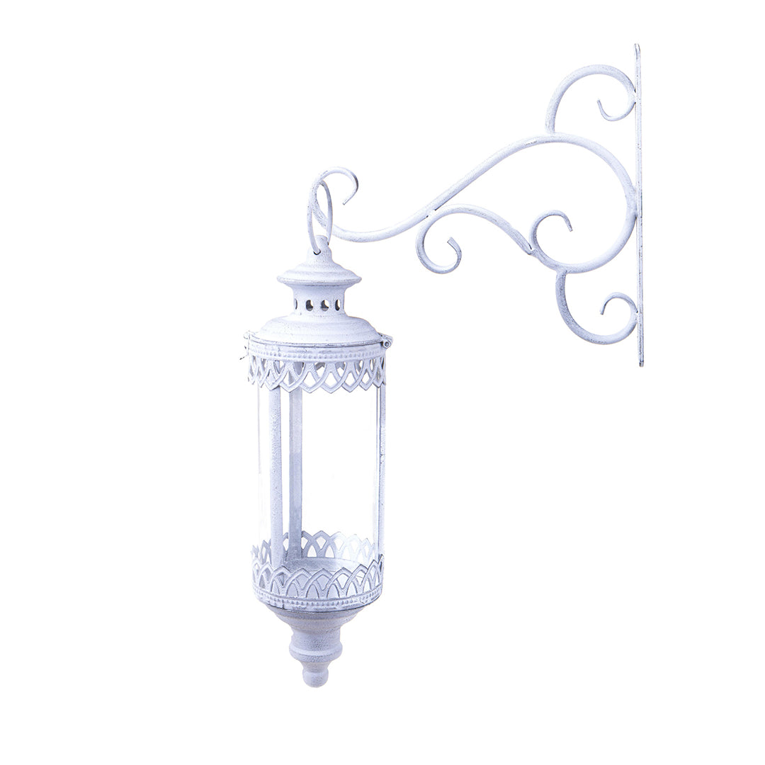 Lanterna in metallo da parete con vetro • 37,5 cm