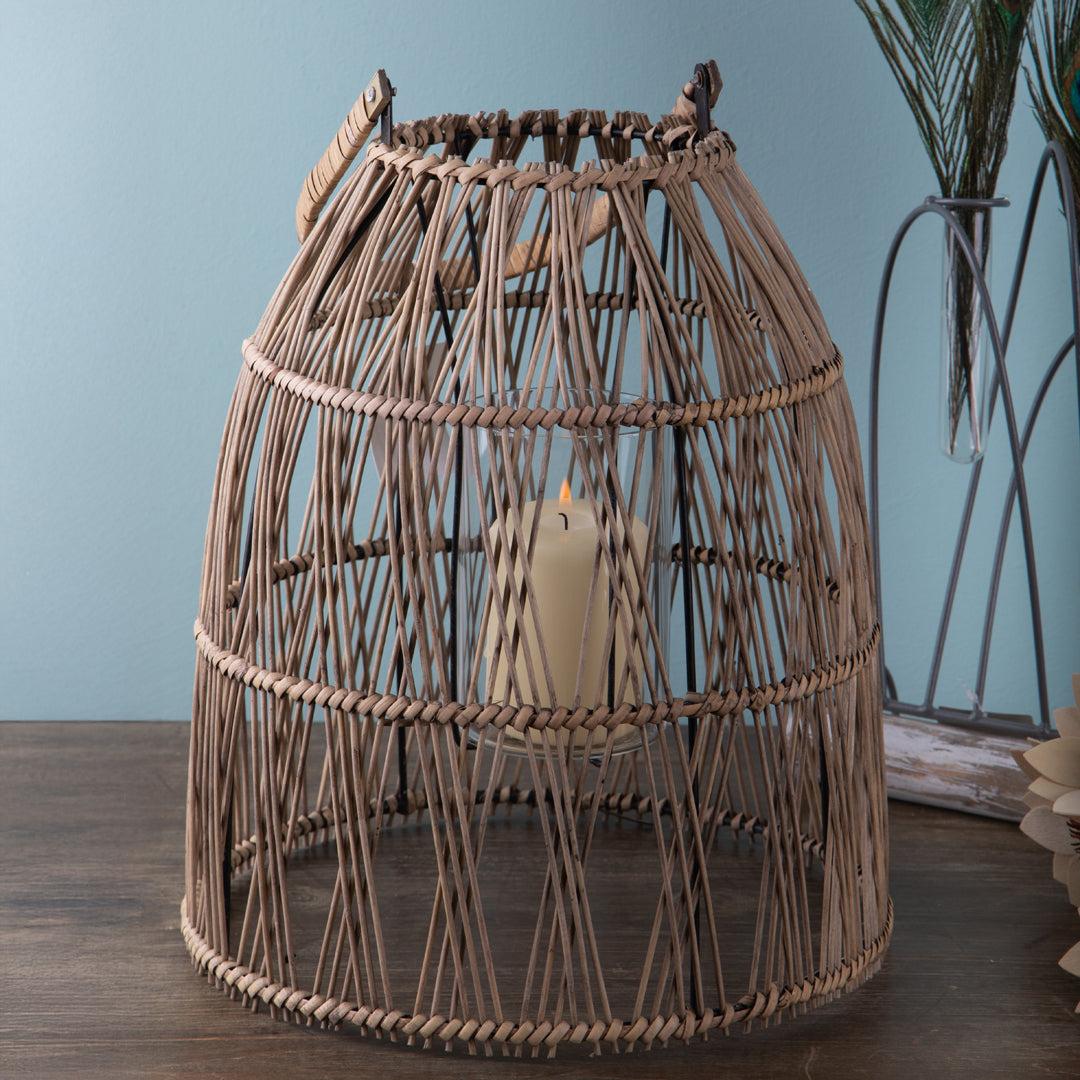 Lanterna rattan intrecciato • 32 cm
