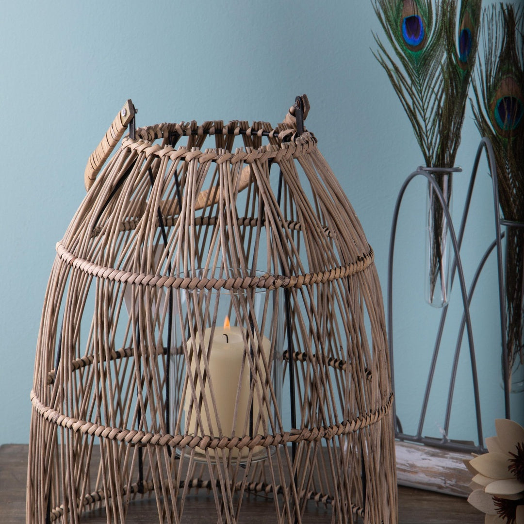 Lanterna rattan intrecciato • 32 cm