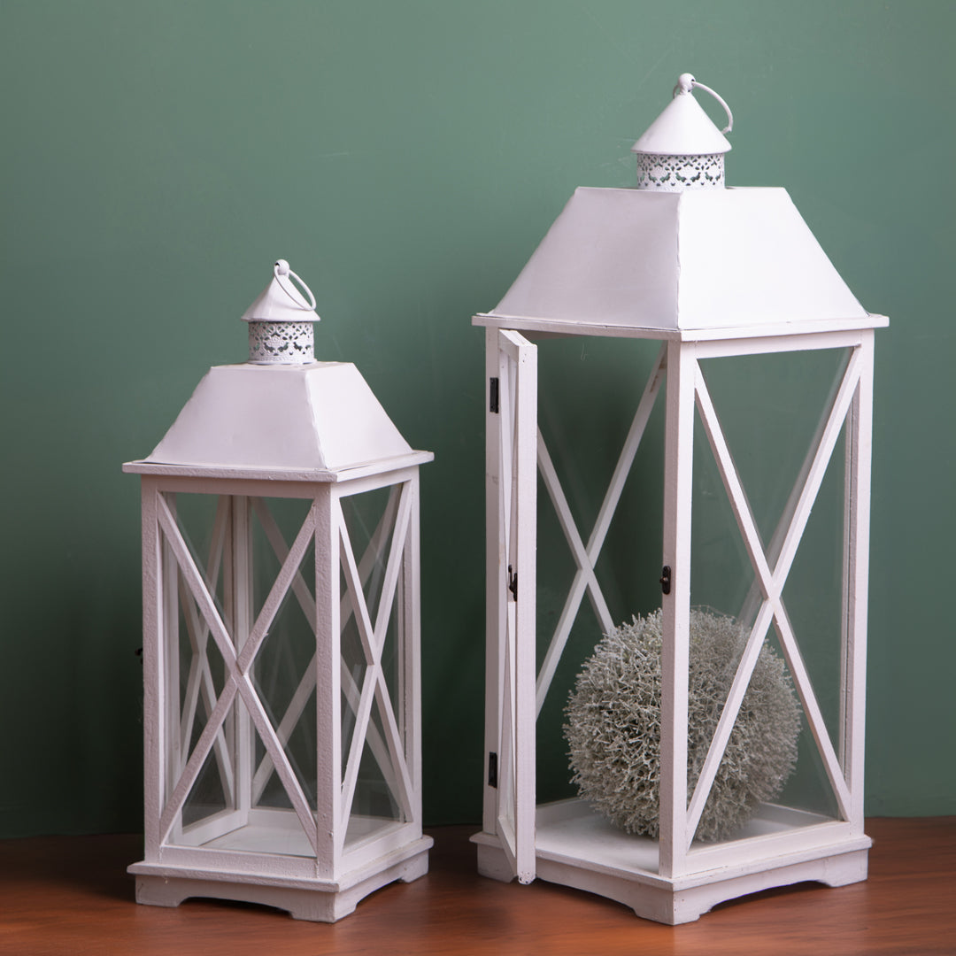 Set 2 lanterna in legno • 80 cm