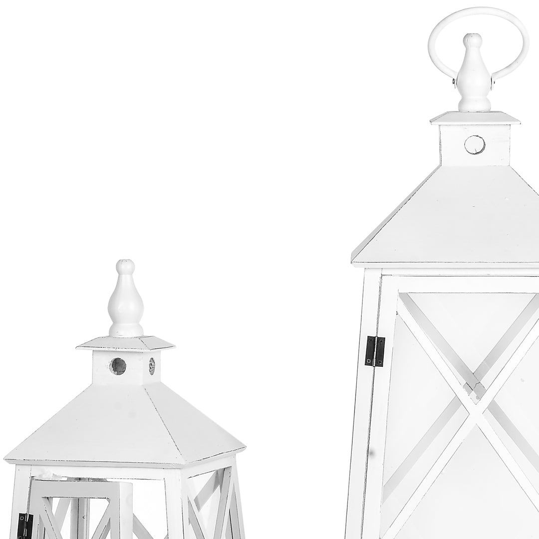 Set e 3 lanterne in legno • 112 cm