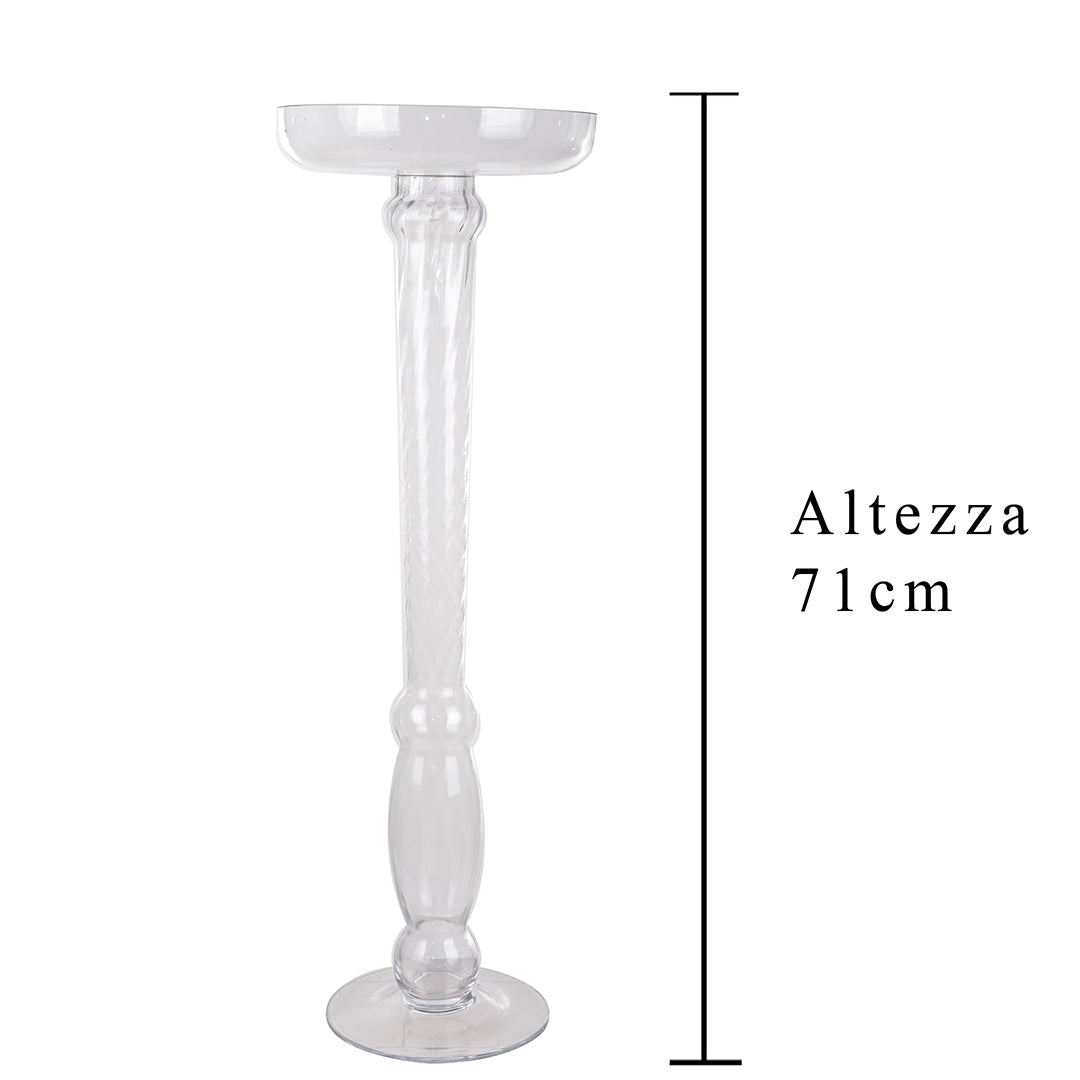 Porta candele in vetro • 71 cm