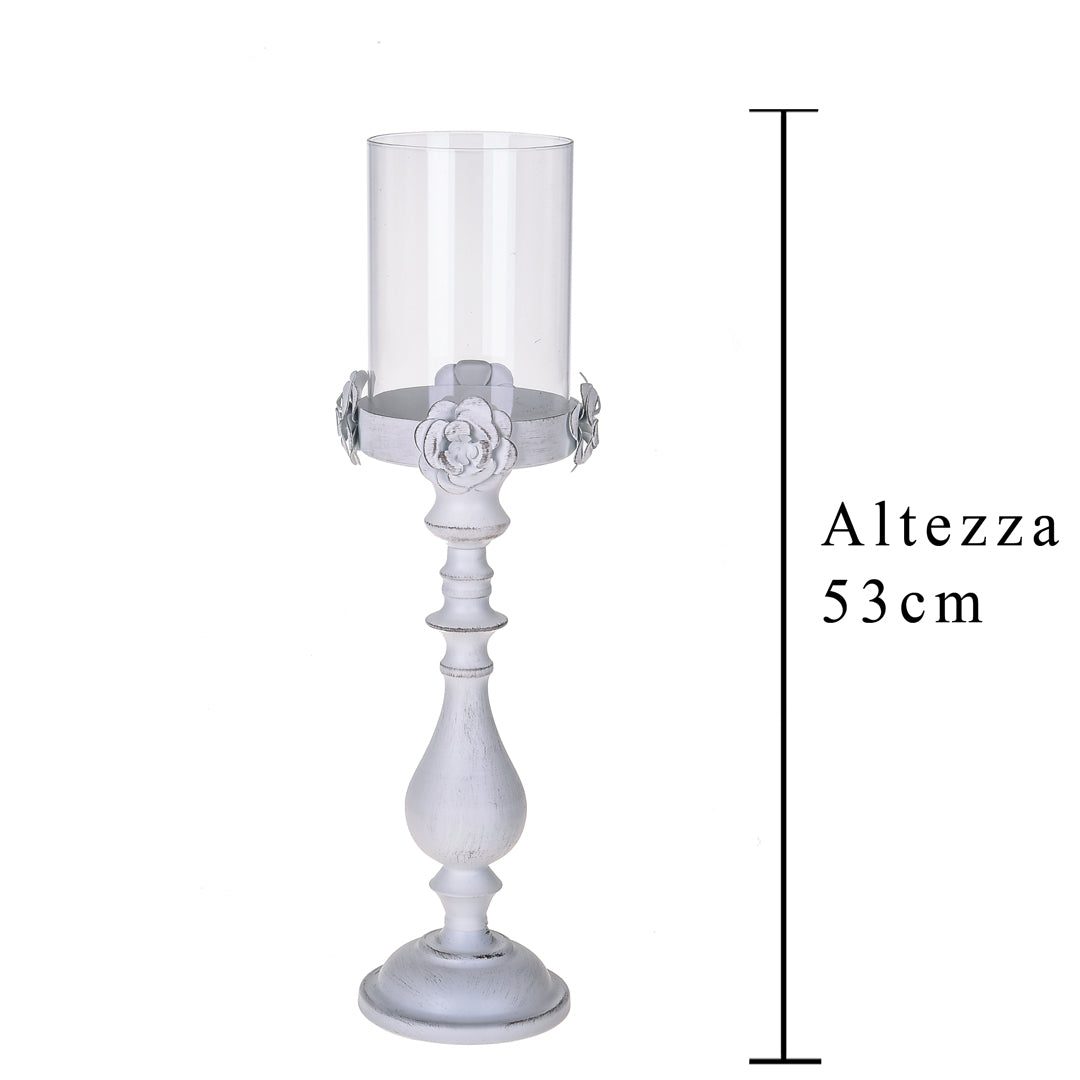 Portacero metallico con vetro • 53 cm