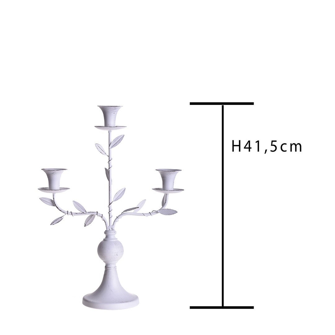 Candeliere per 3 con Foglie • 41,5 cm
